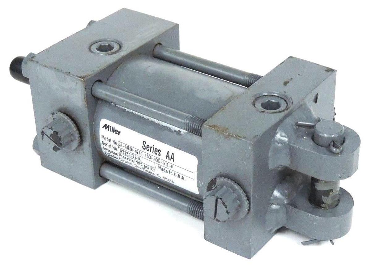 Used NEW MILLER AA-84B2B-02.00-1.500-0063-N11-0 CYLINDER 250 PSI SERIES AA