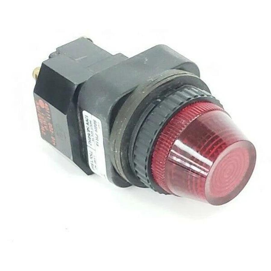 Used ALLEN BRADLEY 800H-PR16 PILOT LIGHT RED SER. F 120V 50/60HZ, 40171-002-01 COIL