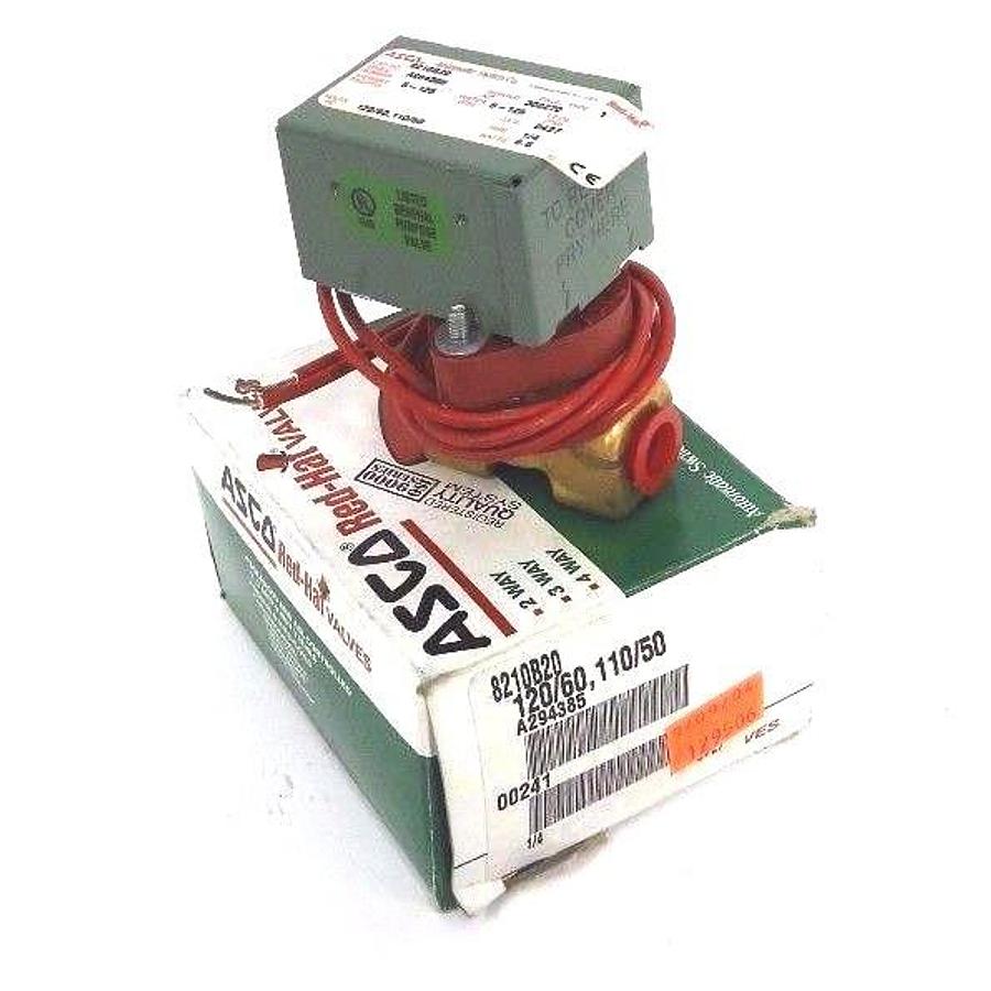 Used NIB ASCO 8210B20 SOLENOID VALVE 120/60 - 110/50, 1/4 PIPE, 6.5 WATTS, 5-125 PSI