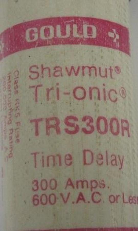 Used GOULD SHAWMUT TRIONIC TRS-300-R TIME DELAY CLASS RK5 FUSE 300AMPS 600VAC TRS300R