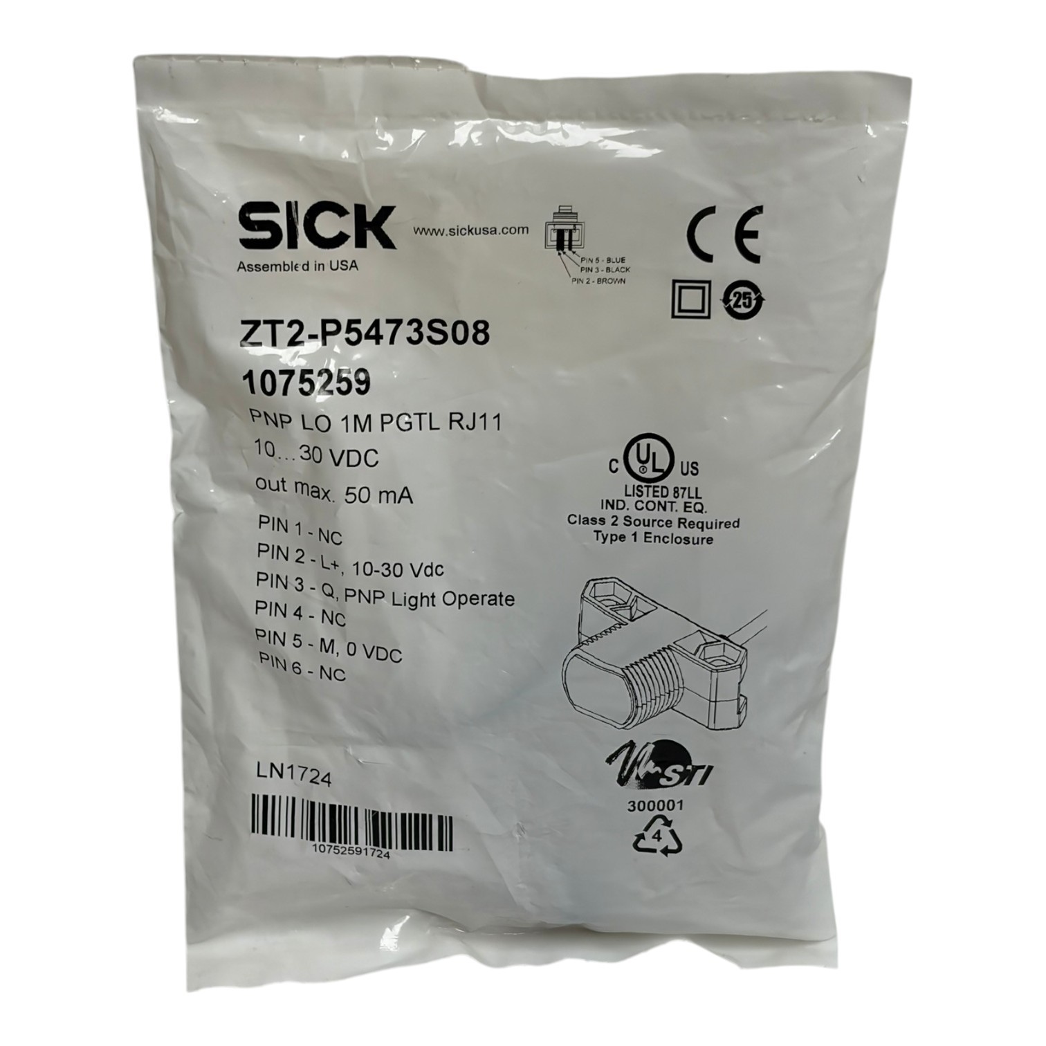 SICK ZT2-P5473S08 Z-Sensor Photoelectric Proximity Switch PNP RJ11 New Sealed