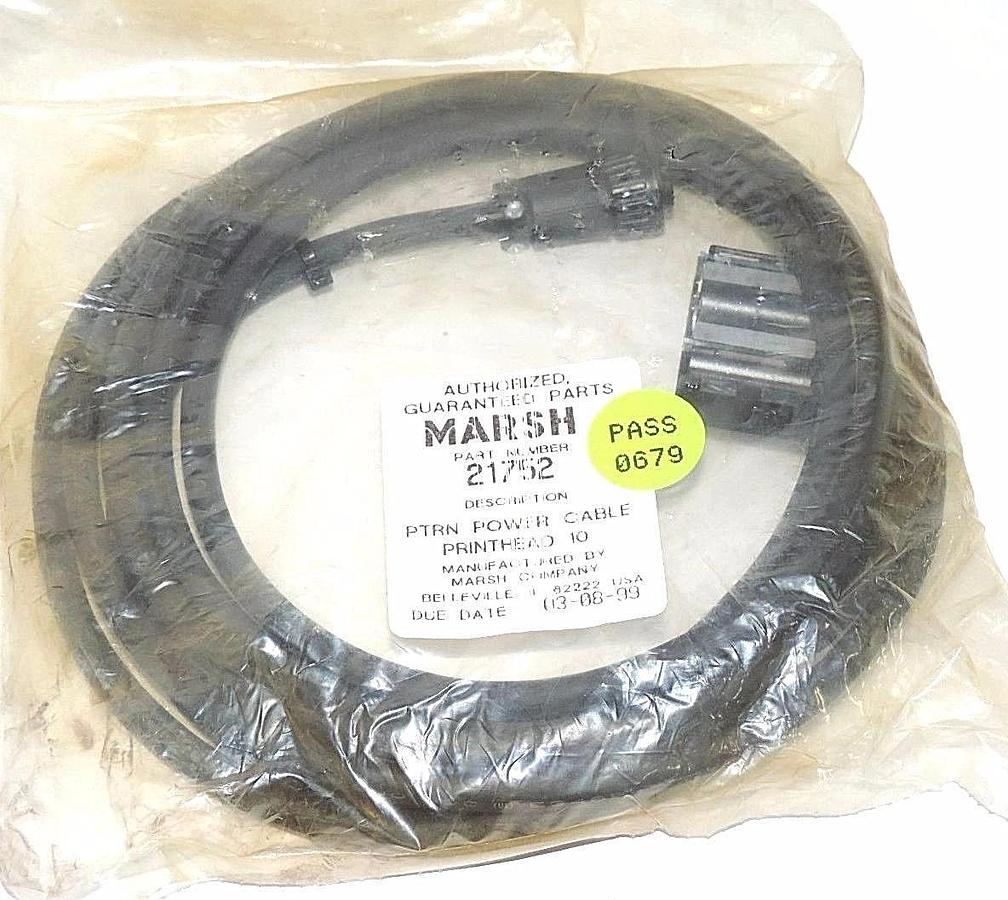 Used NEW MARSH 21752 PRINT POWER CABLE PRINTHEAD 10'