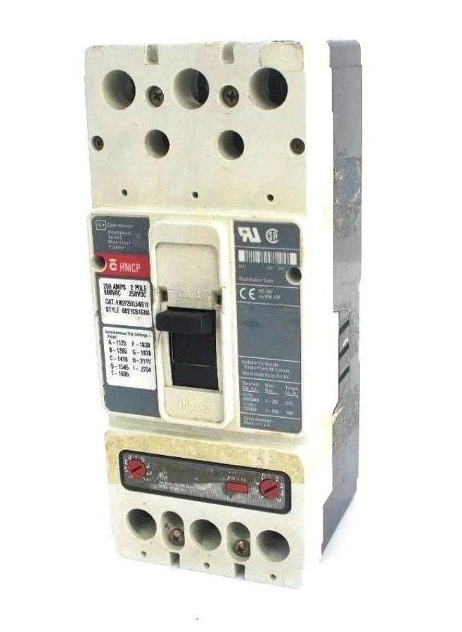 Used CUTLER HAMMER HM2P250L5WS10 CIRCUIT BREAKER SER. C, STYLE 6621C51G08 250 AMP
