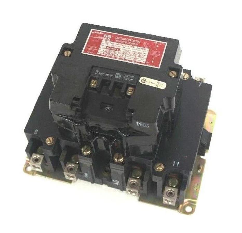 Used SQUARE D 8903SQO3 LIGHTING CONTACTOR 100A, 277/347/480/600V, SER A, 8903SQO3V04