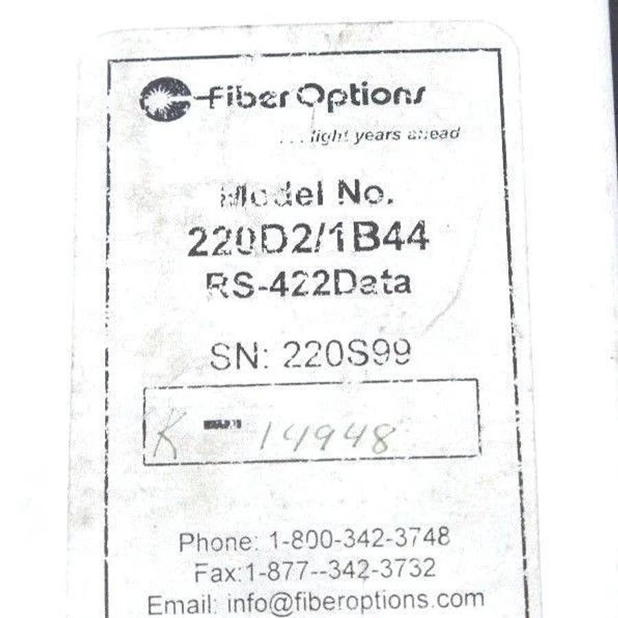 Used NIB FIBER OPTIONS 220D2/1B44 TRANSMISSION MODULE RS-422DATA