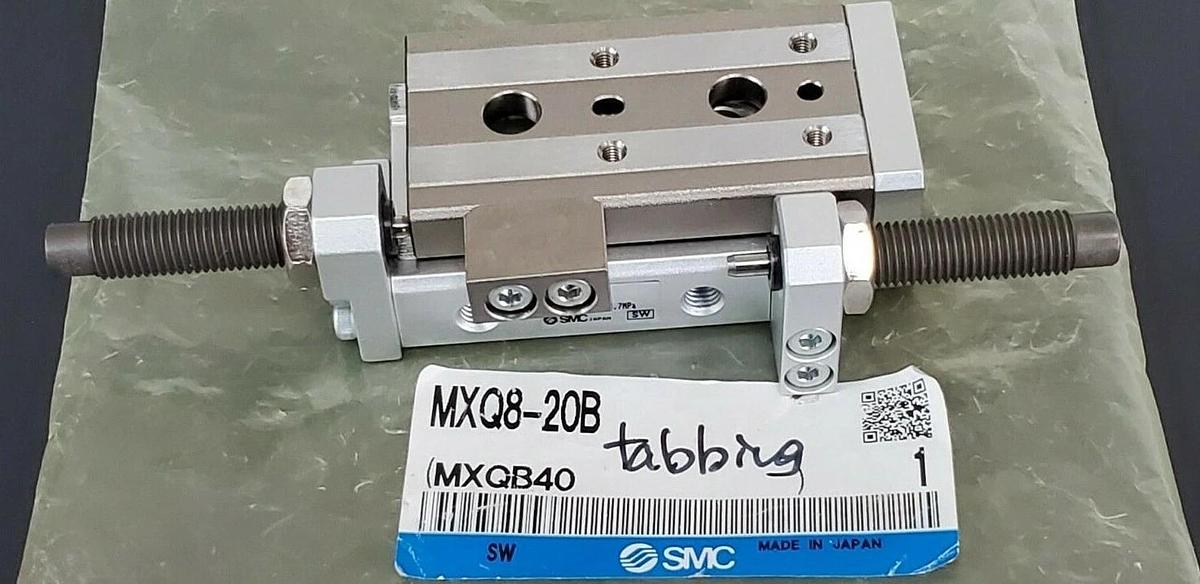 Used NEW SMC MXQB-208 SLIDE TABLE SHOCK ABSORBERS BOTH ENDS 8MM BORE 20MM STROKE