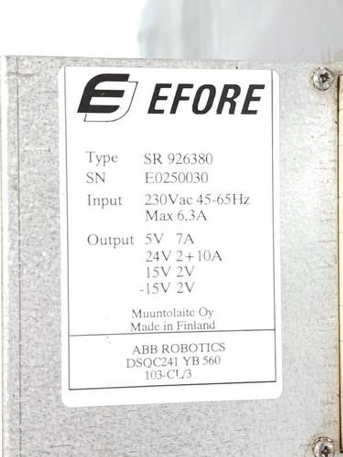 Used ABB ROBOTICS SR-926380 / SR926380 EFORCE POWER SUPPLY DSQC241 230V 45/65Hz 6.3A