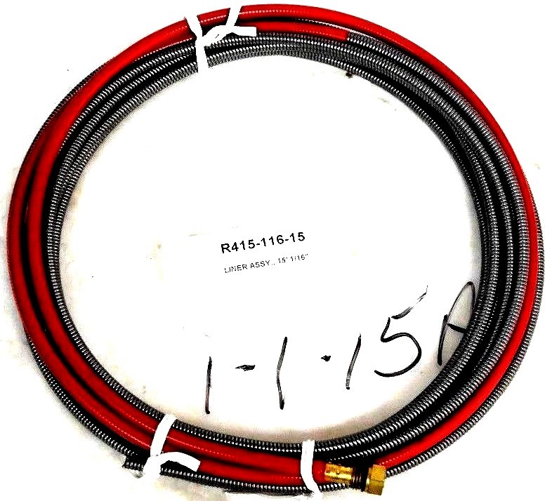 Used NEW TREGASKISS R415-116-15 MIG GUN LINER ASSY. 15' 1/16" R41511615