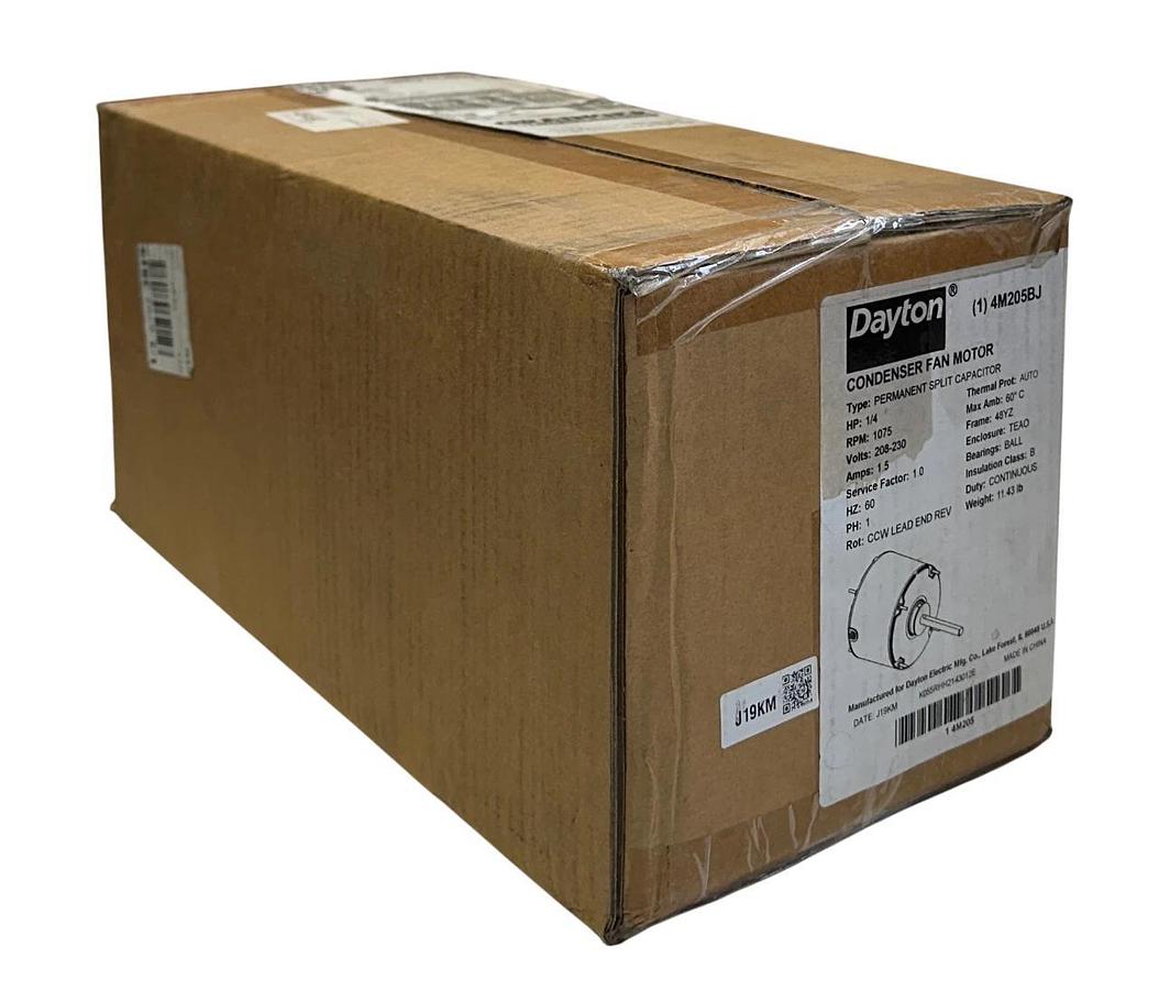 Used DAYTON 4M205BJ PERMANENT SPLIT CAPACITOR CONDENSER FAN MOTOR 1/4HP 208-230V NSFS
