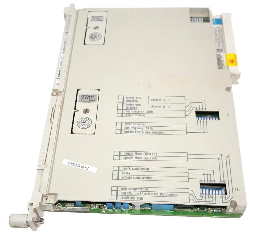 Used SIEMENS 6ES5-460-4UA12 ANALOG INPUT MODULE 6ES54604UA12 W/ 6ES5-498-1AA71