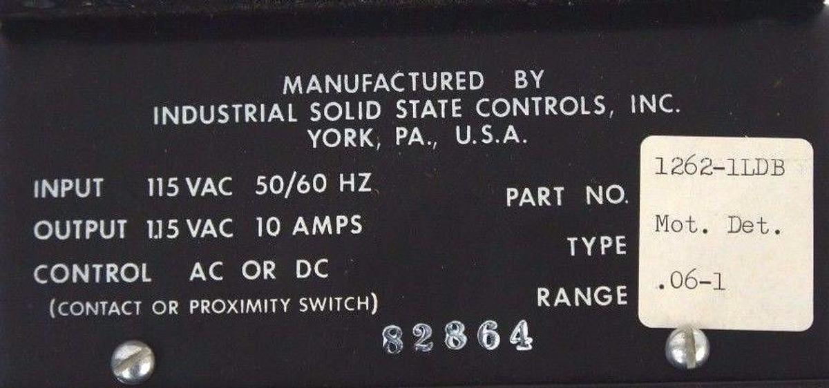 Used ISSC 1262-1LDB MOTION DETECTOR 12621LDB