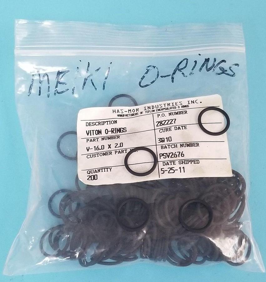 Used LOT OF 200 NEW HAS-MOR INDUSTRIES INC. V-16.0 X 2.0 VITON O-RINGS