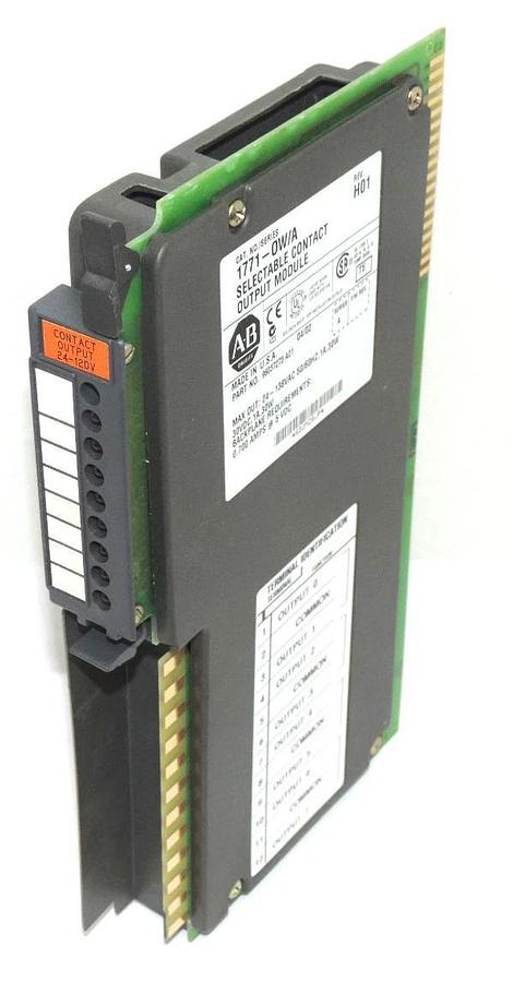 Used ALLEN BRADLEY 1771-OW/A SELECTABLE CONTACT OUTPUT MODULE SER. A REV. H01