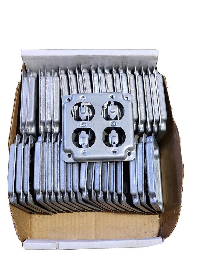 Used LOT OF 38 NEW STEEL CITY RS 8 STEEL 2-GANG DUPLEX OUTLET/RECEPTACLE COVER, 1/2"