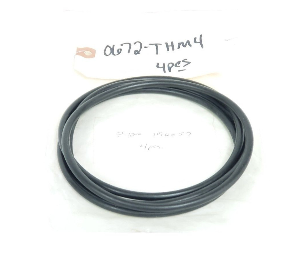 Used LOT OF 4 NEW GENERIC P-120 O-RINGS 0672-THM4, P120, 119.6 X 5.7