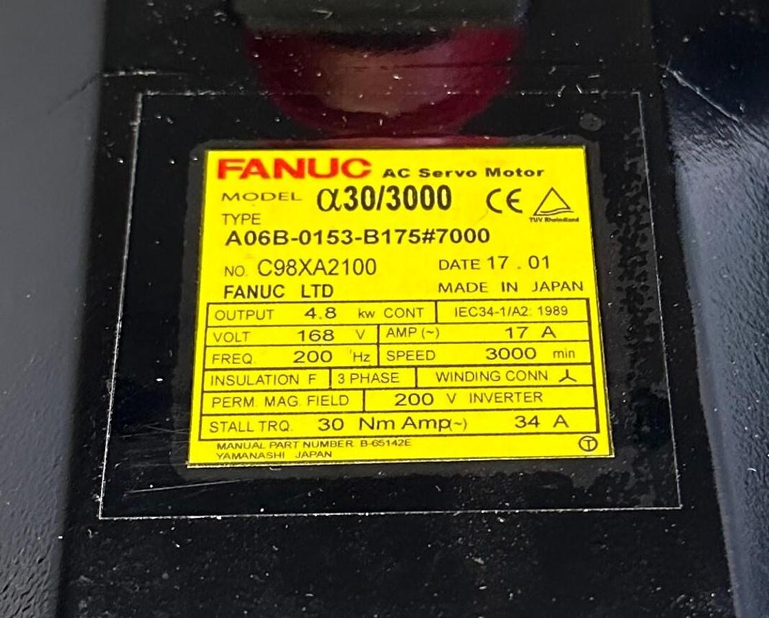 Used NEW FANUC A06B-0153-B175#7000 a30/3000 SERVO MOTOR W/ A64 BRAKE A06B0153B1757000