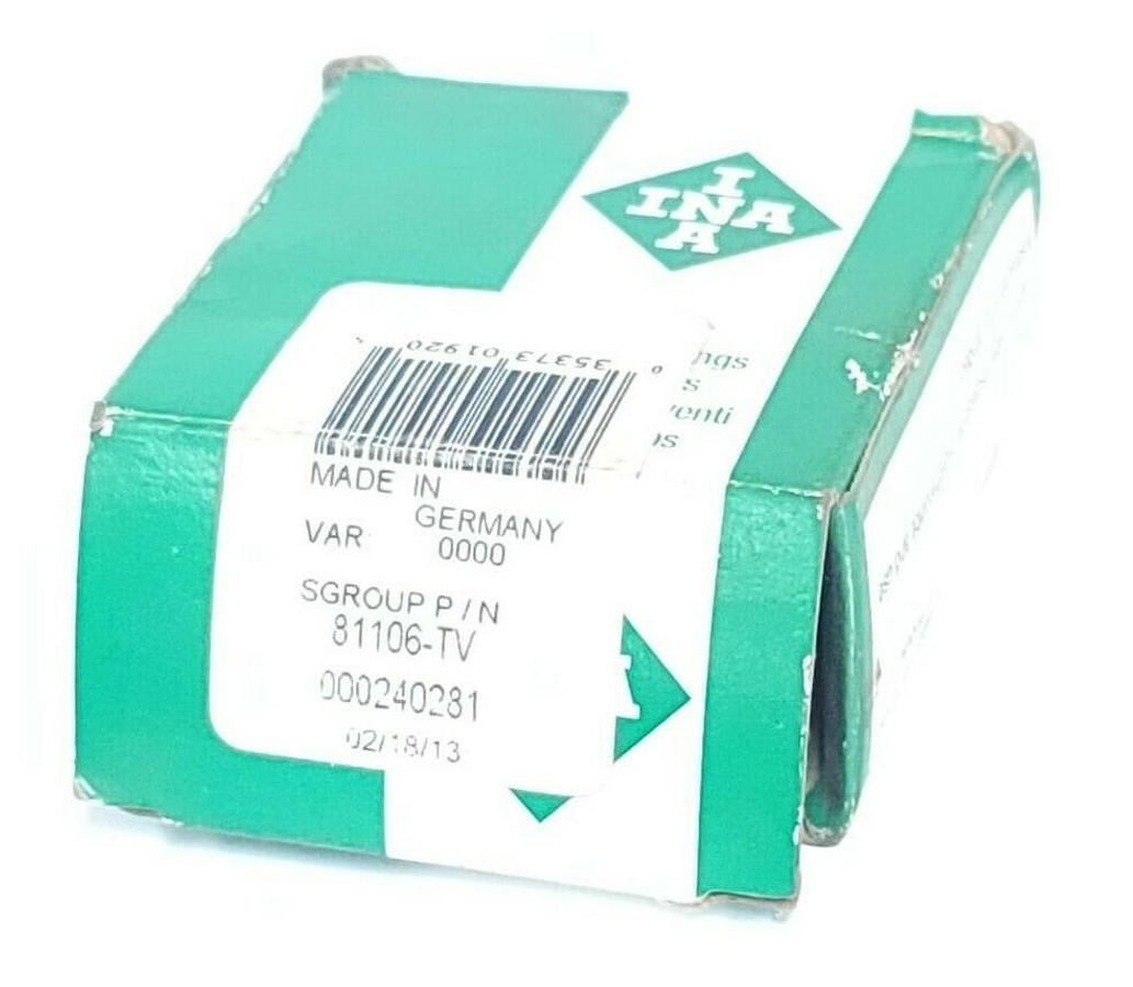 Used NIB INA 81106-TV AXIAL CYLINDRICAL CRB/ACCESS 81106TV