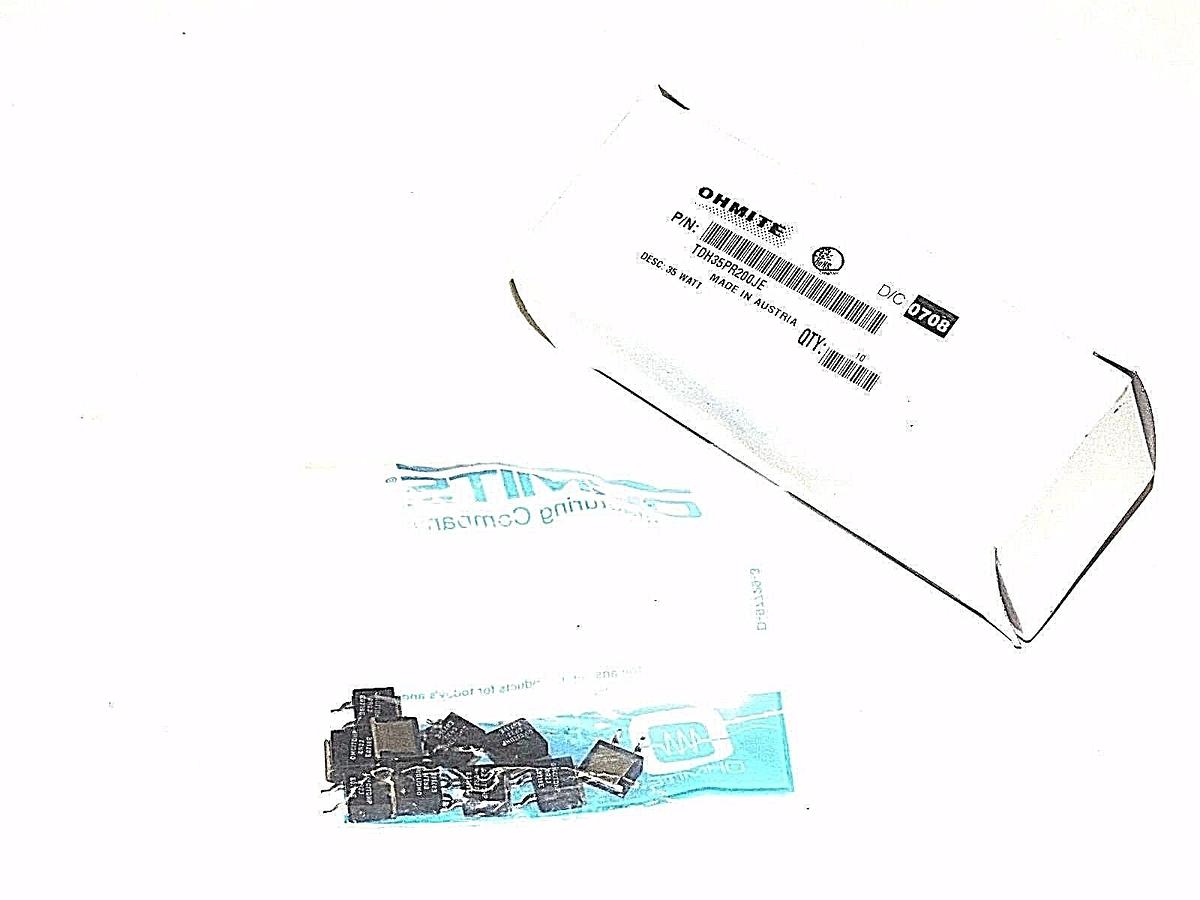 Used LOT OF 10 NIB OHMITE TDH35PR200JE THICK FILM RESISTORS
