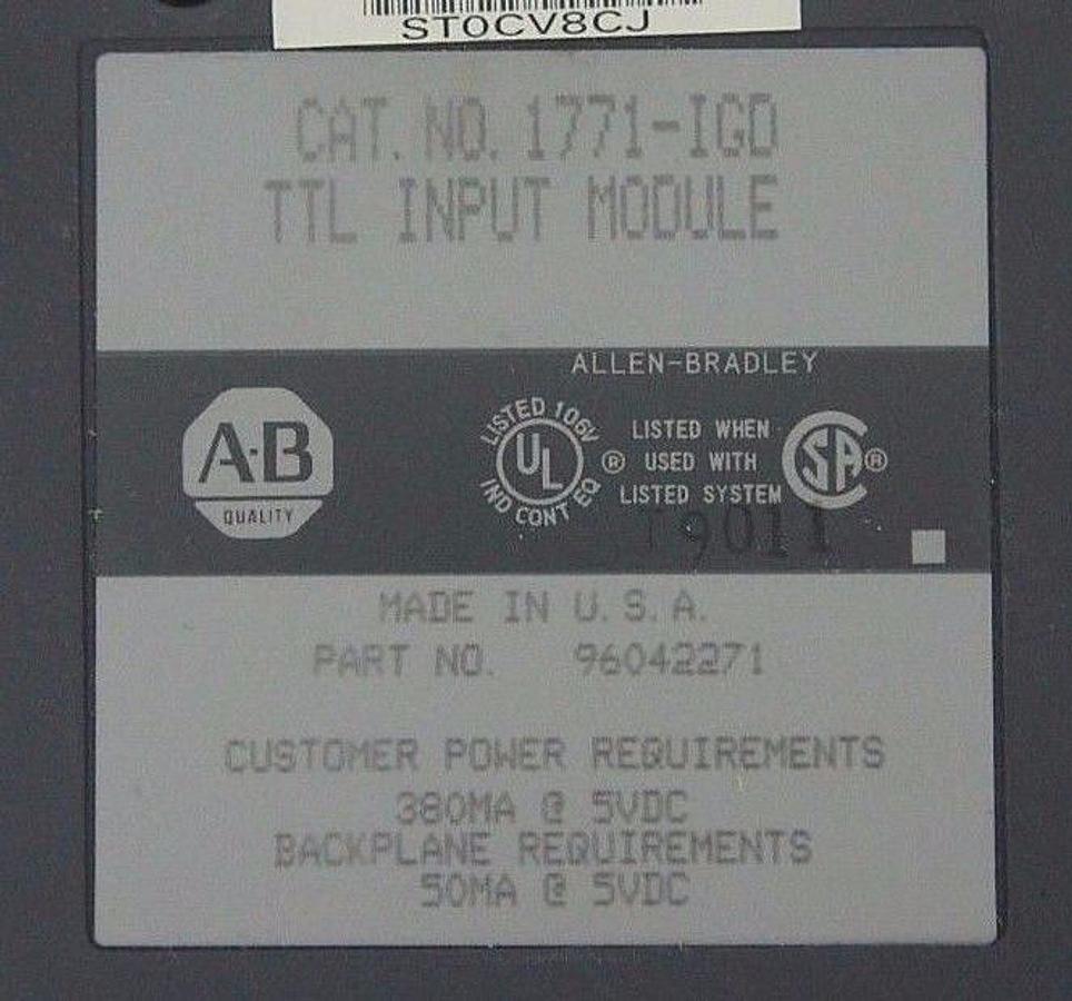 Used ALLEN BRADLEY 1771-IGD TTL INPUT MODULE, 96042271, 1771IGD