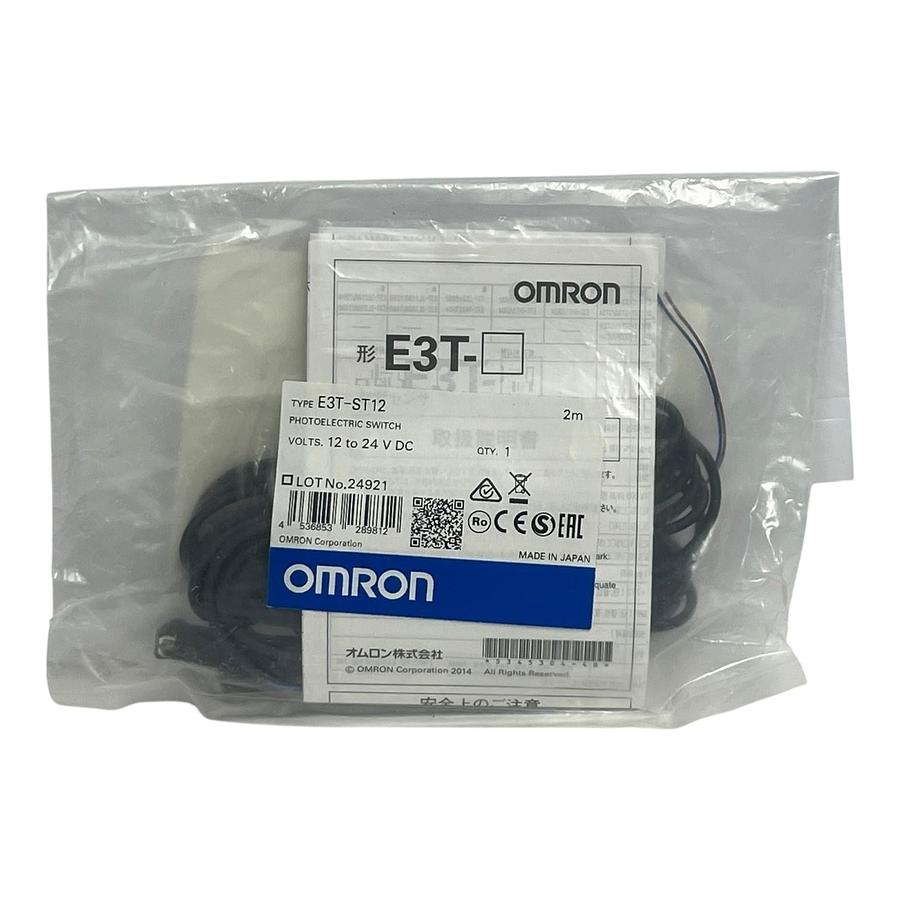 Used Omron E3T-ST12 12-24V DC NPN Through Beam Photoelectric Sensor 2m NEW SEALED