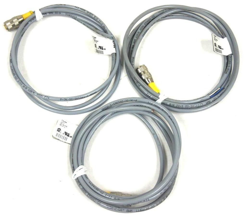 Used LOT OF 3 TURCK ELEKTRONIK U2177 EUROFAST MOLDED CORDSETS, RK 4.4T-6