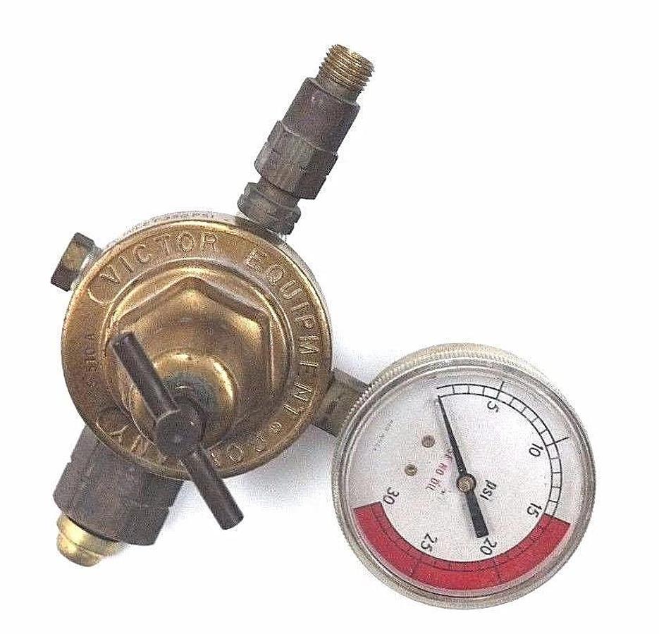 Used VICTOR EQUIPMENT S510A COMPRESSED GAS REGULATOR 304161, 350PSI W/ GAUGE