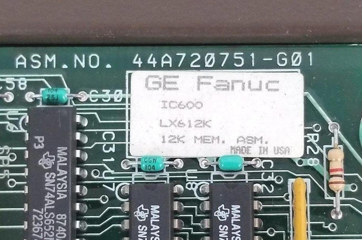 Used GE FANUC IC600LX612K 12K MEMORY MODULE IC600LX612 W/ IC6900FP501A FACEPLATE