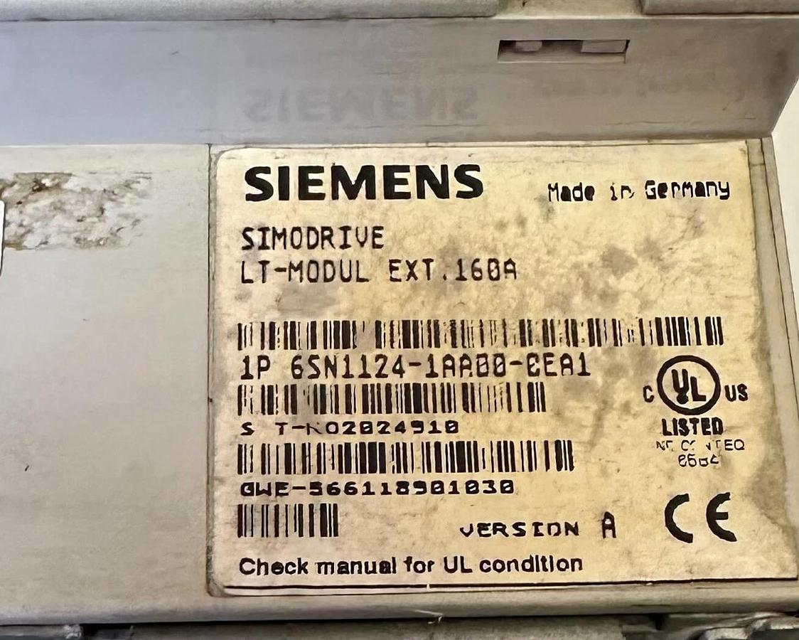 Used SIEMENS 6SN1124-1AA00-0EA1 / 6SN11241AA000EA1 SIMODRIVE LT-MODUL EXT. 160A V. A