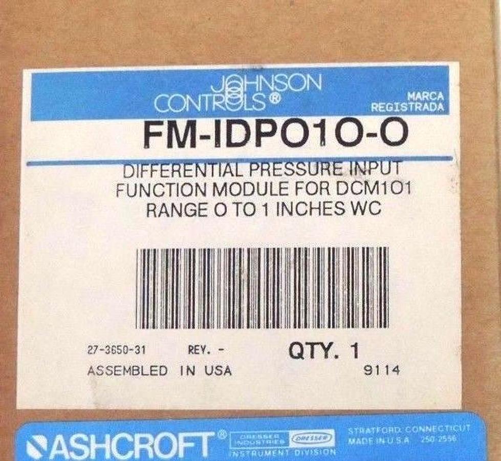 Used NIB METASYS JOHNSON CONTROLS FM-IDP010-0 PRESSURE DIFFERENTIAL MODULE FMIDP0100