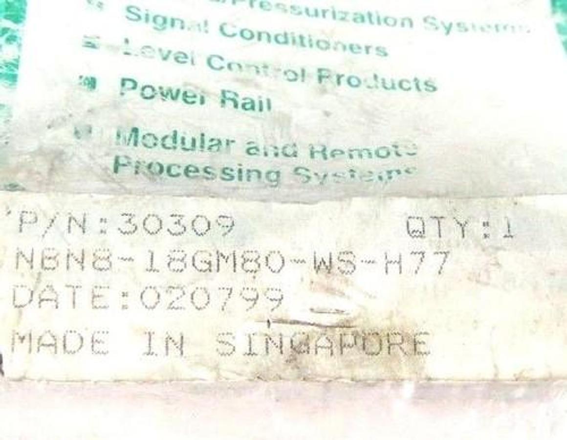 Used NEW PEPPERL FUCHS NBN8-18GM80-WS-H77 PROXIMITY SENSOR P/N: 30309S