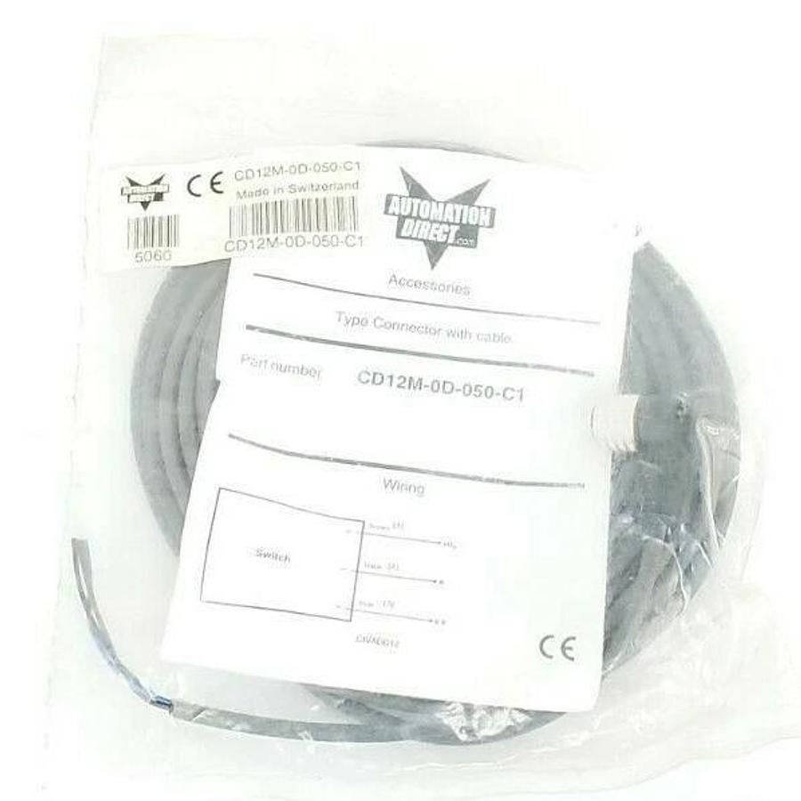 Used NEW AUTOMATION DIRECT CD12M-0D-050-C1 CONNECTOR WITH CABLE CD12M0D050C1