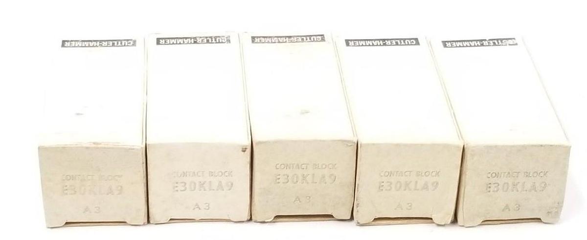 LOT OF 5 NIB EATON CUTLER-HAMMER E30KLA9 CONTACT BLOCKS SER. A3