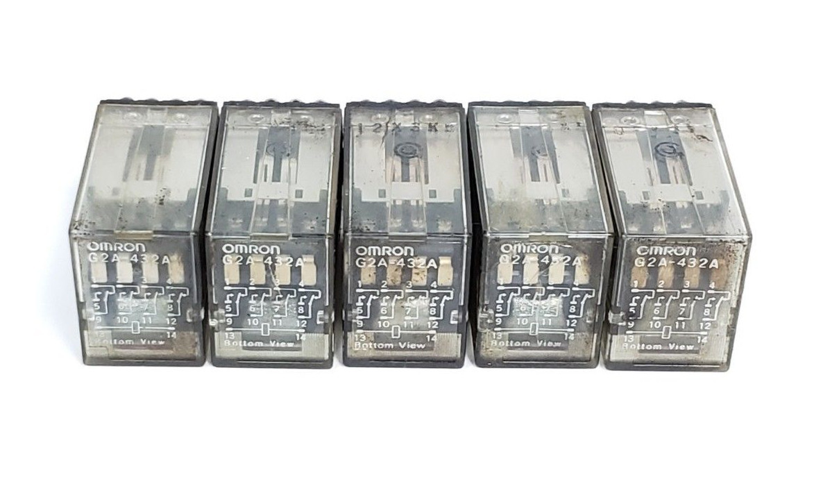 Used LOT OF 5 OMRON G2A-432A-DC24 RELAYS G2A-432A, 24VDC