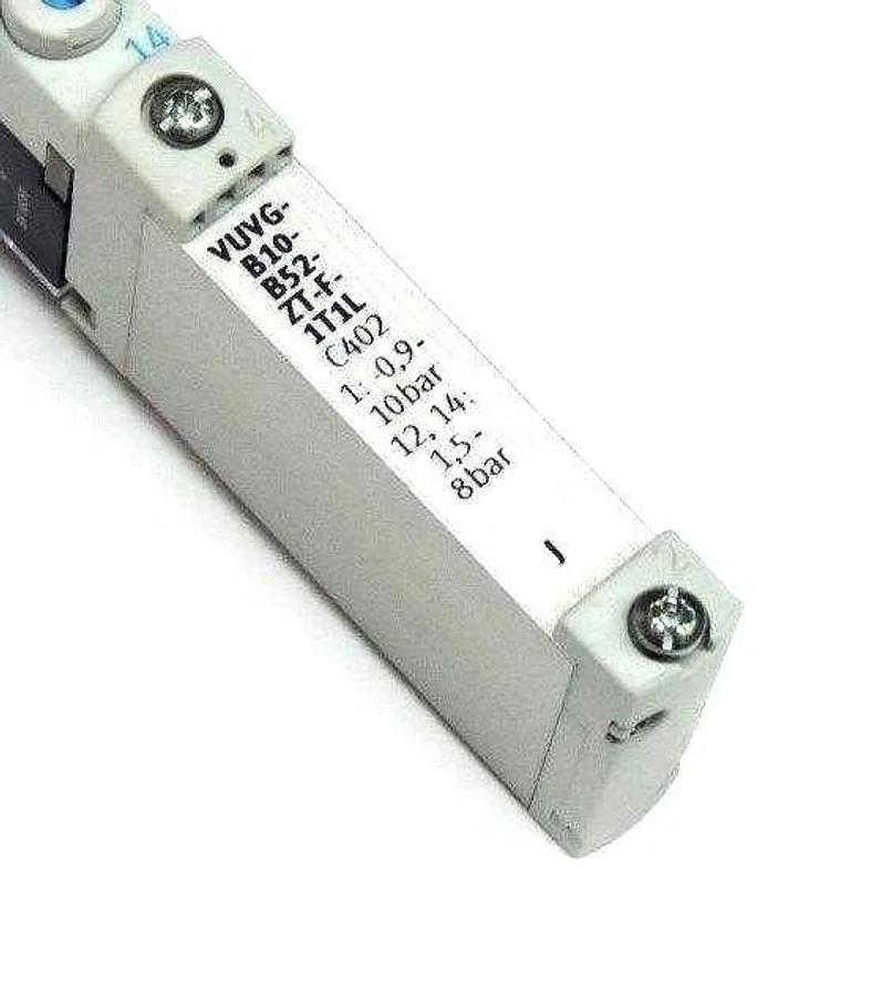 Used FESTO VUVG-B10-B52-ZT-F-1T1L SOLENOID VALVE C402, 1:0.9-10BAR, 12,14:1,5-8BAR