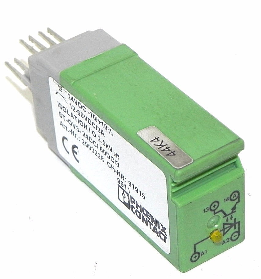 Used PHOENIX CONTACT ST-OV3- 24DC/ 60DC/3 PLUGGABLE POWER OPTOCOUPLER 2903228
