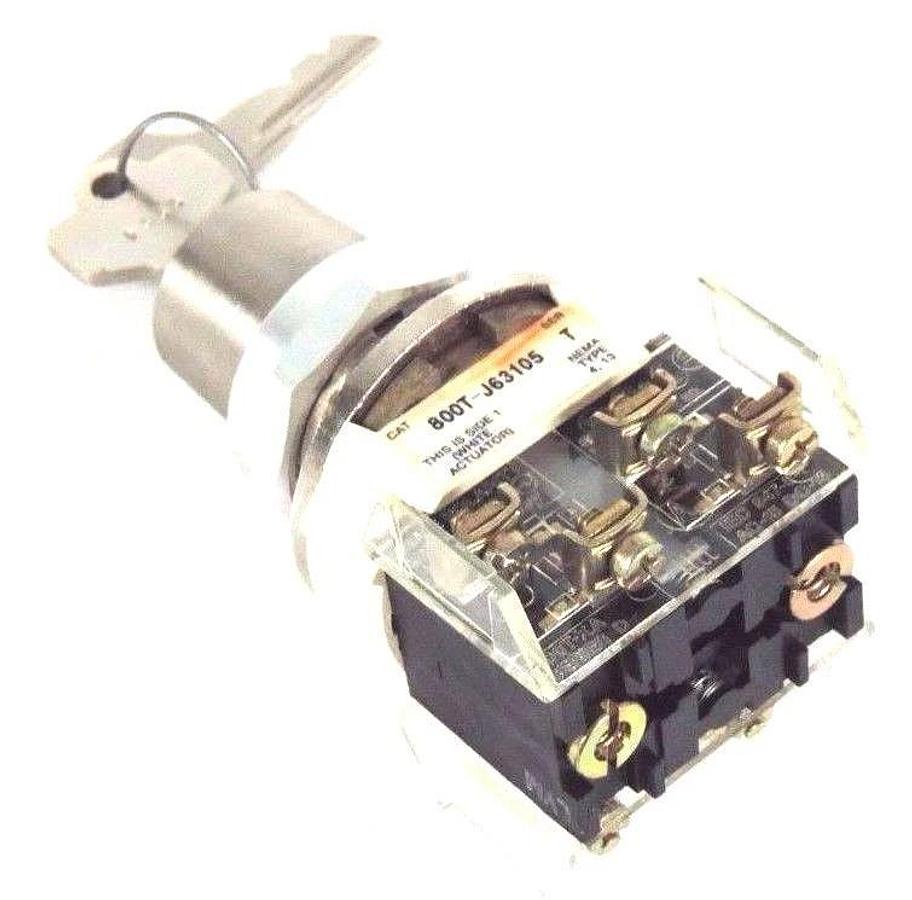 NIB ALLEN BRADLEY 800T-J63105B SELECTOR SWITCH SER T W/ 800T-XA CONTACTS SER D