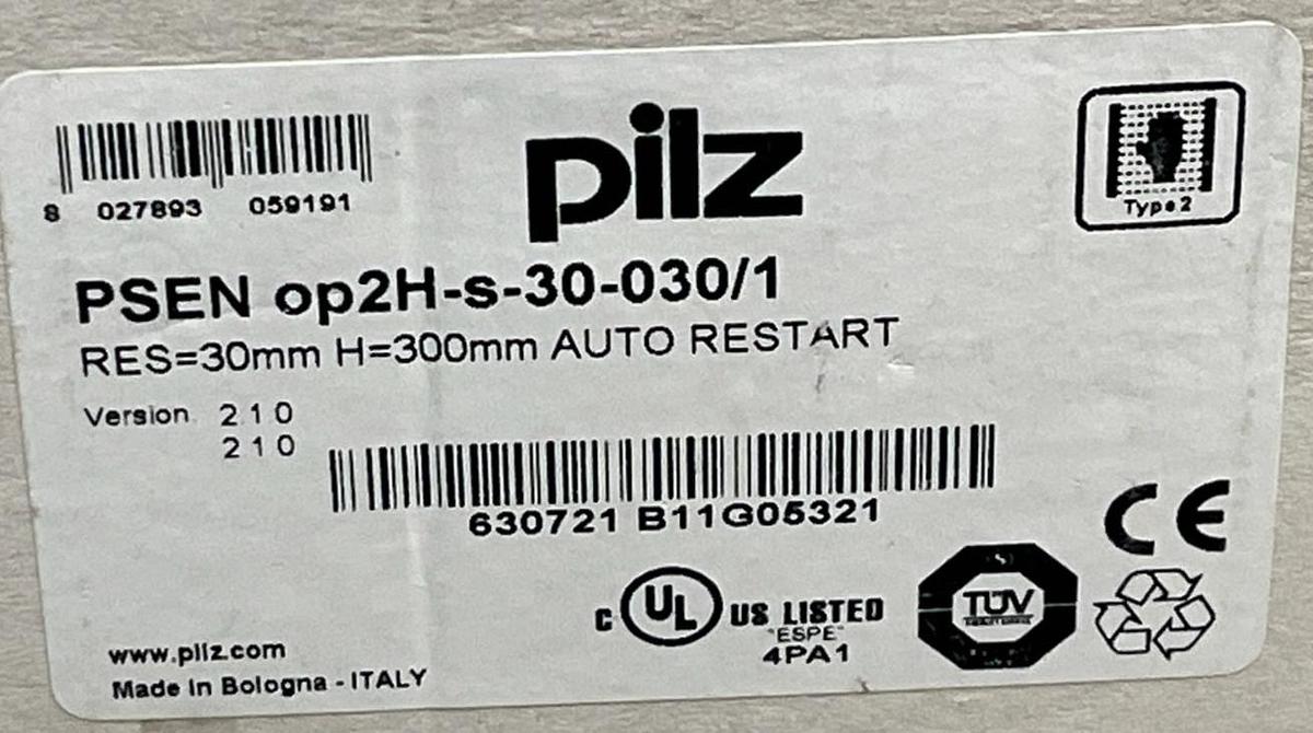 Used Pilz 630721 PSEN op2H-S-30-030/1 Type 2 Safety Light Curtain New Surplus
