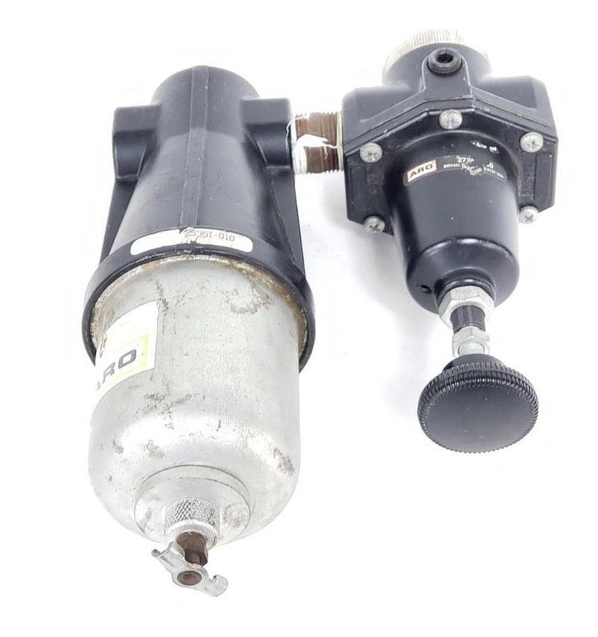 Used INGERSOLL RAND ARO 25351-010 HEAVY DUTY FILTER W/ 27354-000 REGULATOR 1/2IN