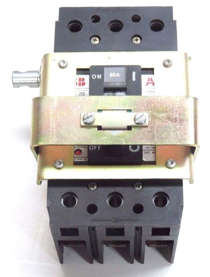 Used ABB UXAB 727131 R 103 CIRCUIT BREAKER 20A 3P UXAB727131R103