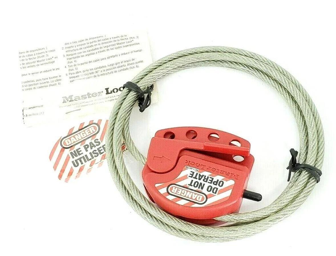 Used NEW MASTER LOCK 8611 ADJUSTABLE CABLE LOCKOUT HASP 126775 8611-05700 861105700
