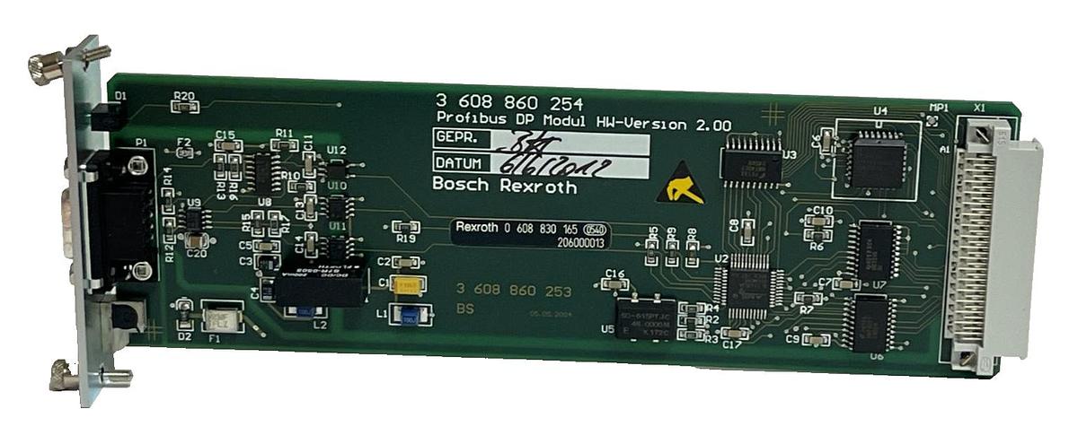 Used Bosch Rexroth 3-608-860-254 / 0-608-830-165 SMpdp Profibus DP Module