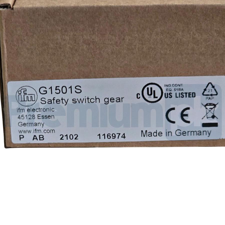 IFM Efector G1501S Safety Switch Gear / Safety Relay In 24VDC, 6A @ 250VAC NSFS