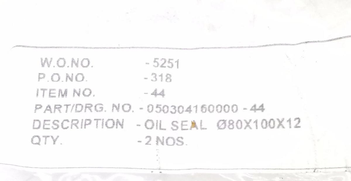 LOT OF 2 GERA 050304160000-44 OIL SEALS 080X100X12