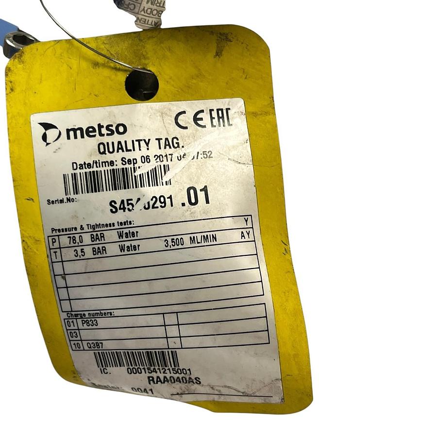 Used Valmet Neles Metso B1JAU8/35L Actuator w/ NE724/S1A-K Positioner & RAA040AS NSNP