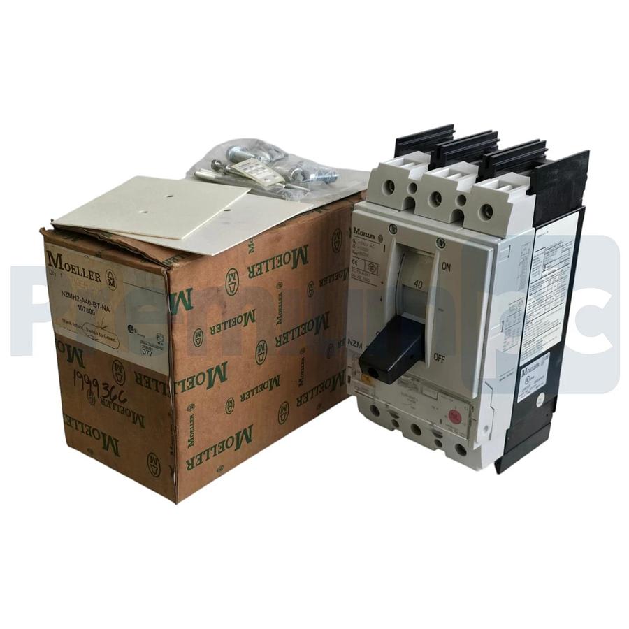 Eaton Moeller NZMH2-A40-BT-NA | 107800 MCCB Circuit Breaker 3P 40A 600V w/Trip