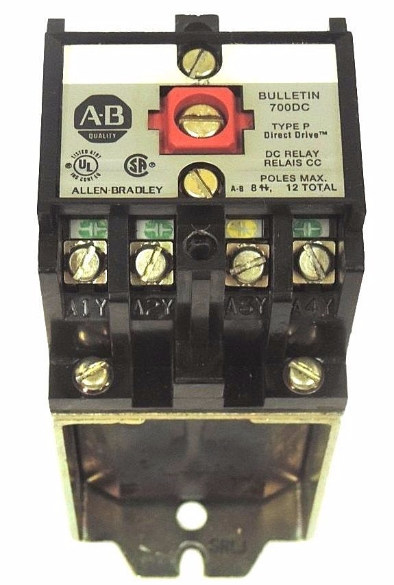 Used ALLEN BRADLEY 700DC-P800Z24 DC RELAY 700DCP800Z24, SER. A, 24V DC, PD714 COIL