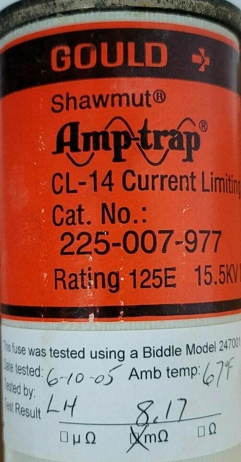 Used NIB GOULD SHAWMUT 225-007-977 AMP-TRAP CL-14 CURRENT LIMITING FUSE