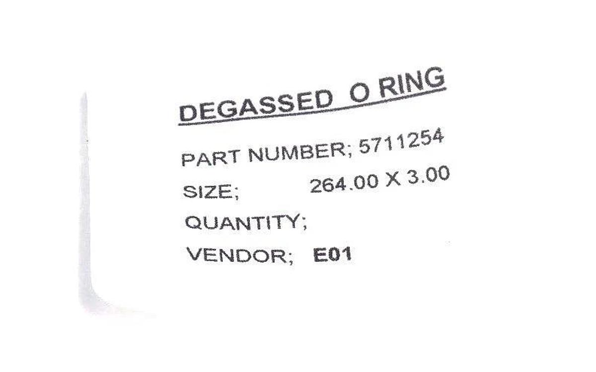 Used LOT OF 2 NEW WATERS 5711254 DEGASSED O RINGS 264 X 3 MM