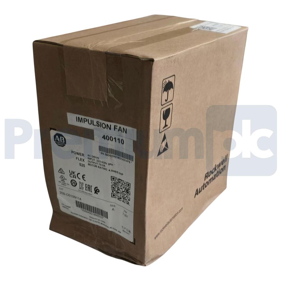 Used Surplus Allen Bradley 25B-D010N114 /A PowerFlex 525 5HP 480V AC Drive F/W 7.001