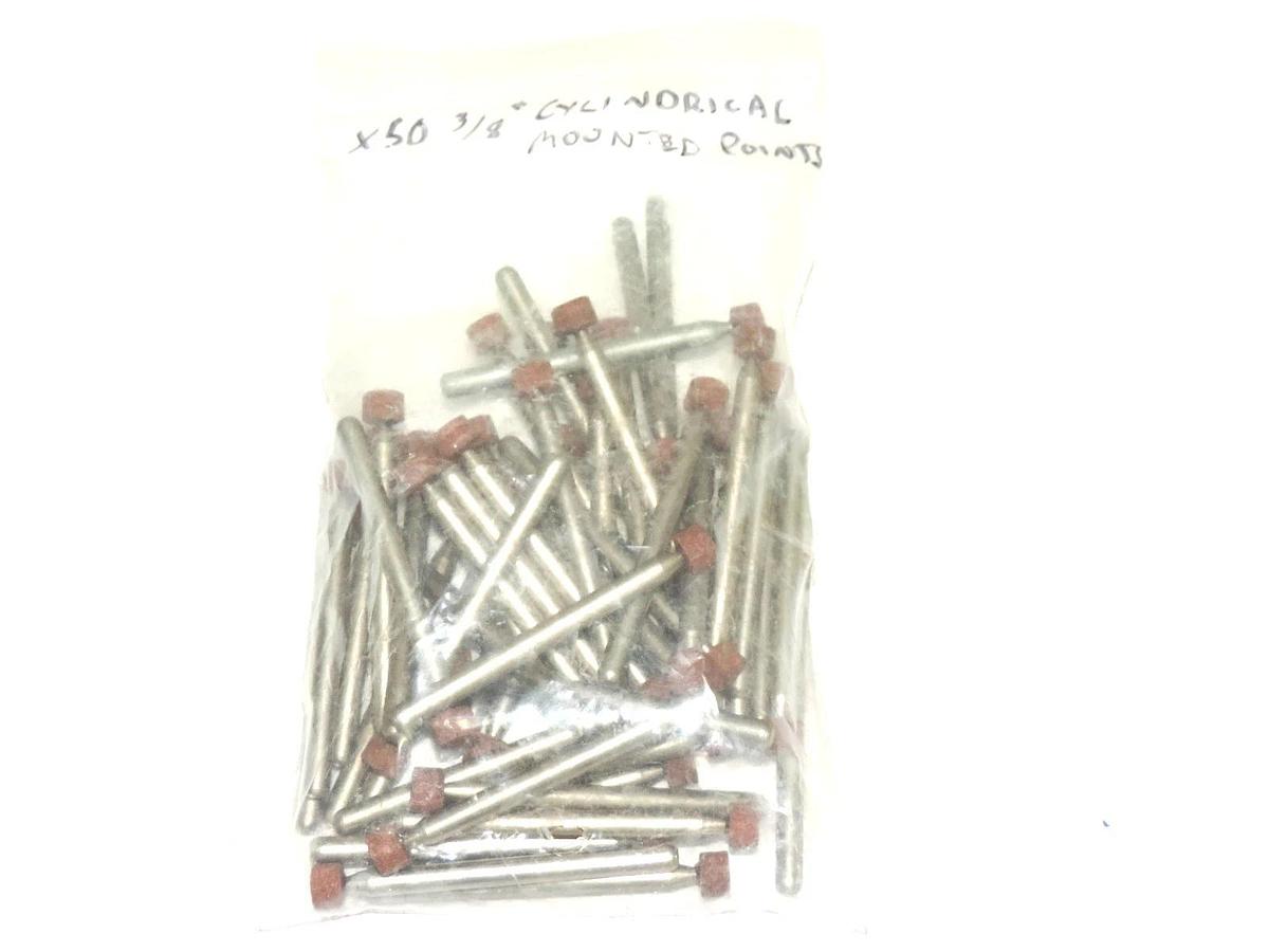 LOT OF 50 NEW 3/8" HEAD CYLINDRICAL MOUNTED POINT ABRAISIVES